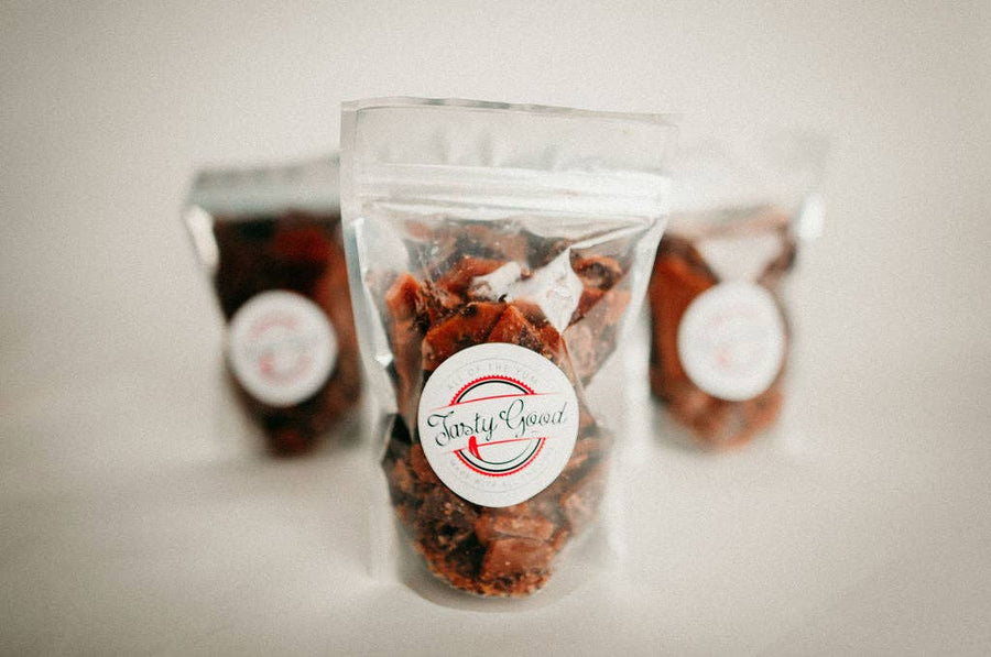 Dark Chocolate Sea Salt Toffee: 3oz