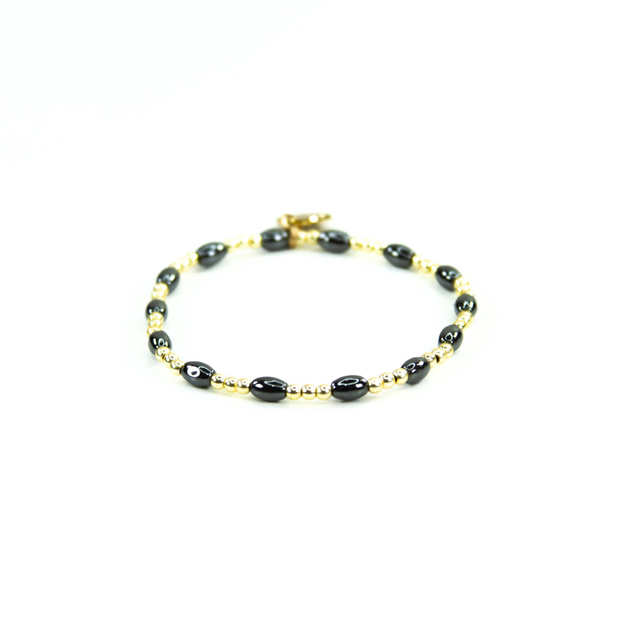 Savvy Bling - Black & Gold Filled Bracelets: Metallic Black & Gold Textured