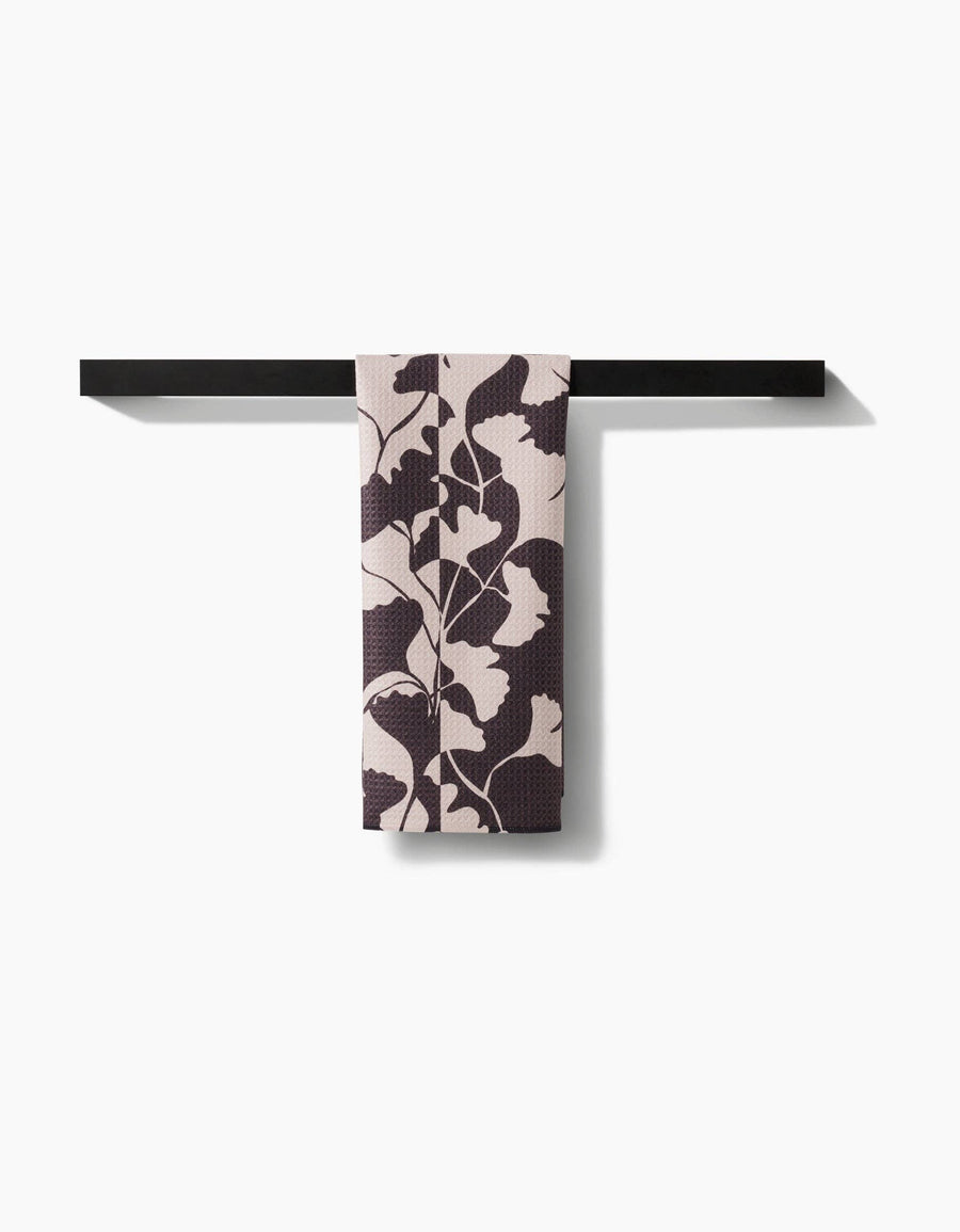 Geometry - Midnight Ginkgo Tea Towel