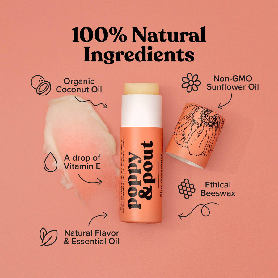 Poppy & Pout - Pink Grapefruit Lip Balm