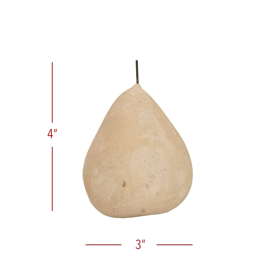 Foreside Home & Garden - Turner Decorative Pear Cream Paper Mache