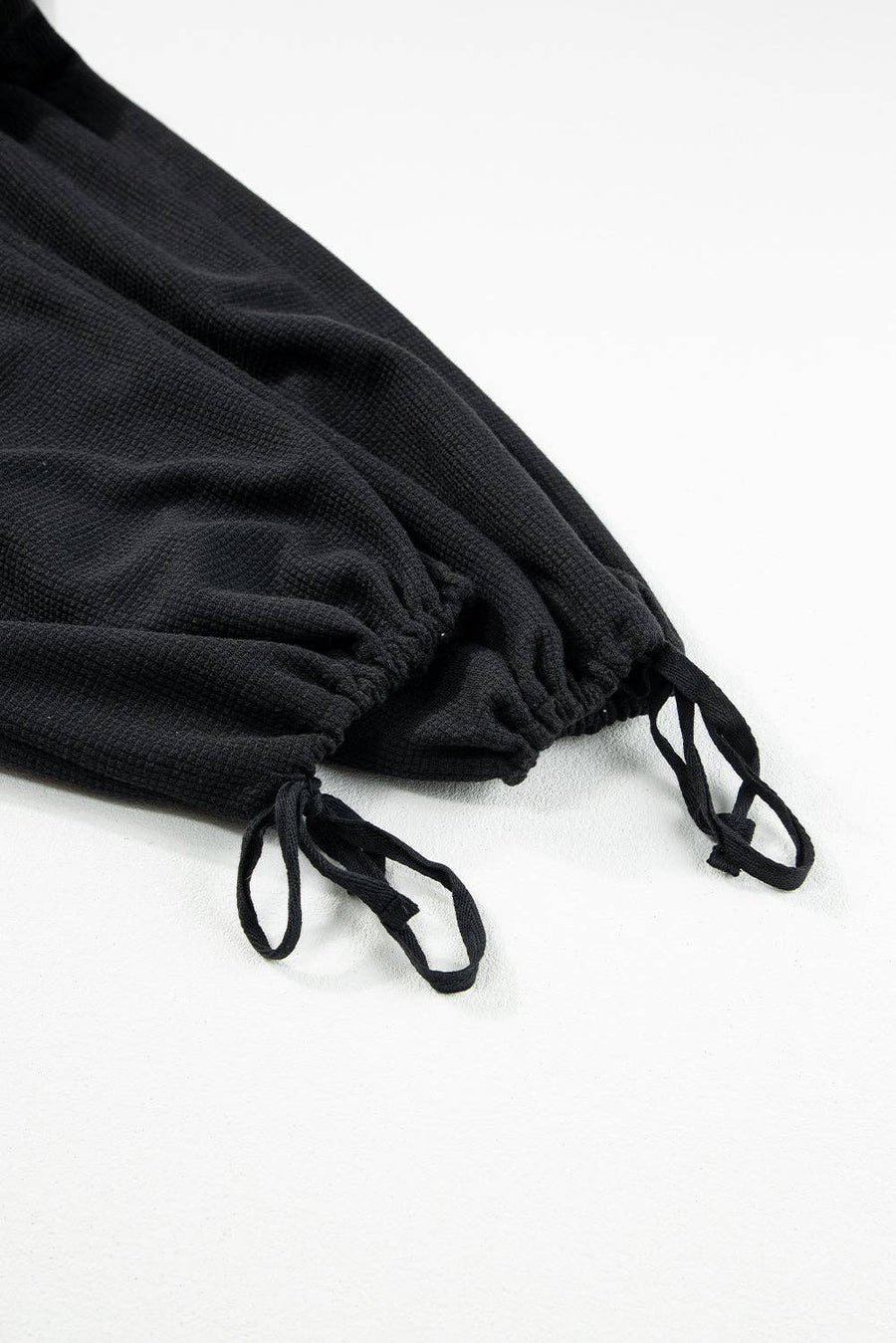 Lovesoft - Women's Knotted Straps Drawstring Jumpsuit: Black