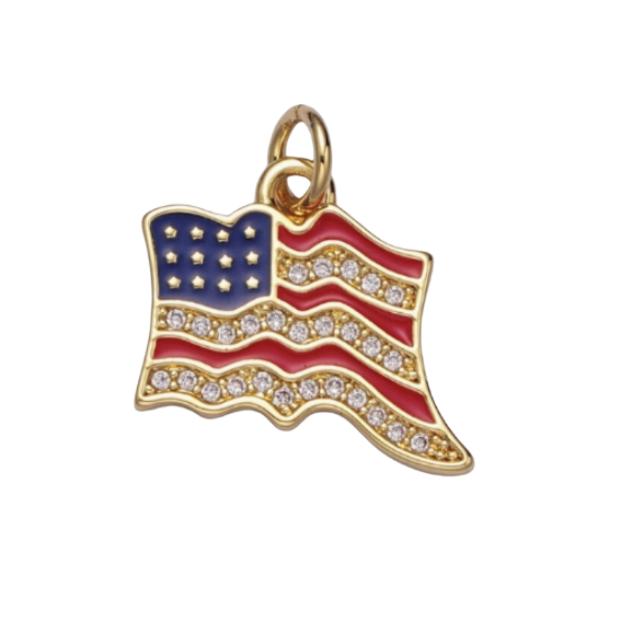 It's Especially Lucky-American Flag Charm