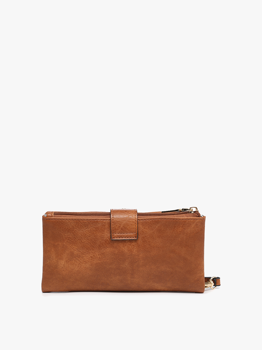 Jen & Co. - Cadence Buckle Wallet/Clutch w/ Zip Top: Brown