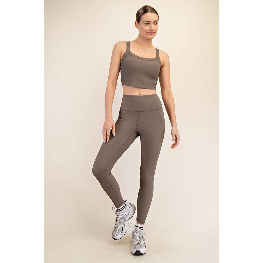 NYLON RIB YOGA LEGGINGS: Nomad