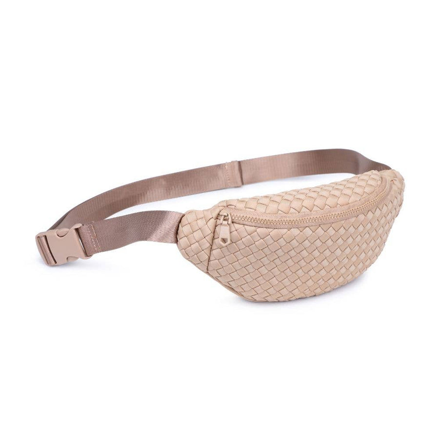 Sol and Selene - Aim High  Woven Neoprene Belt Bag: Cream