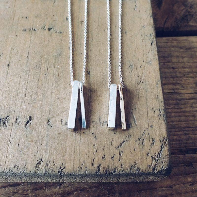 Becoming Jewelry - Through Thick & Thin Necklace: Silver + Gold Mixed Charms