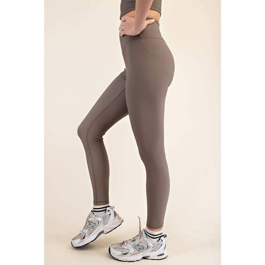 NYLON RIB YOGA LEGGINGS: Nomad