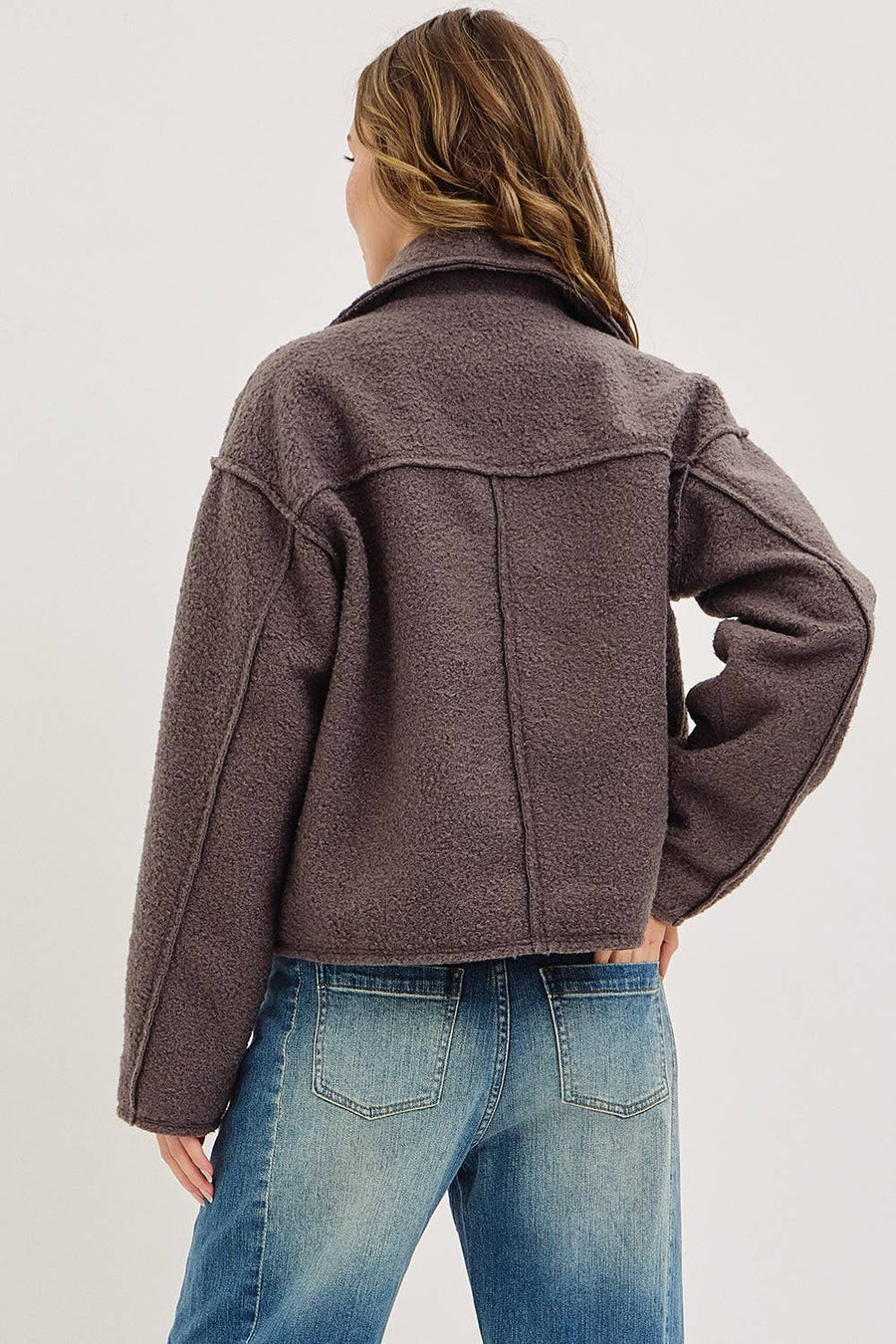 Textured Bomber Jacket - Charcoal