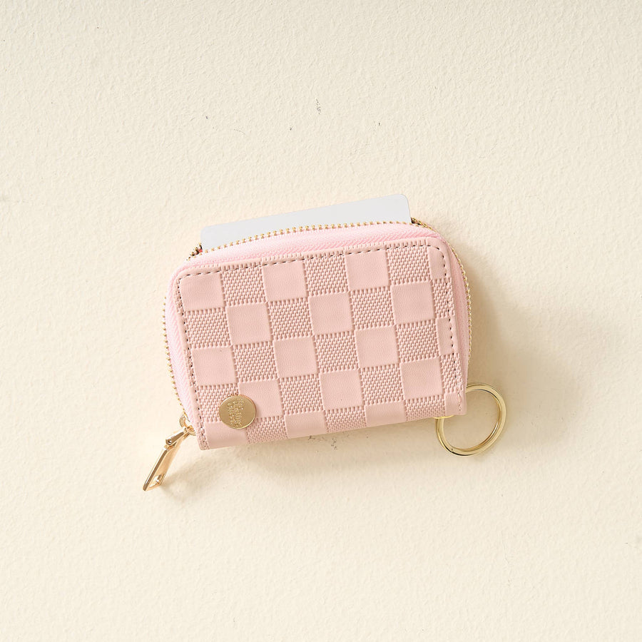 The Darling Effect - Zip Around Wallet-Blush Check