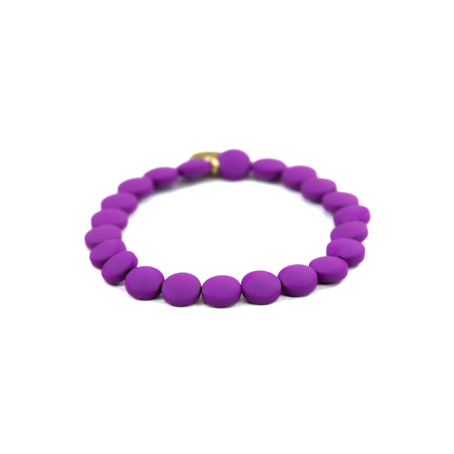 Savvy Bling - Purple Gold Filled Bracelets: Matte Flat Purple