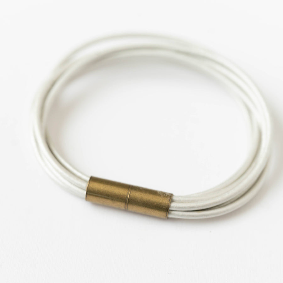 Nest Pretty Things - Magnetic Multi Cord Leather Bracelet: 6.5" / Gold