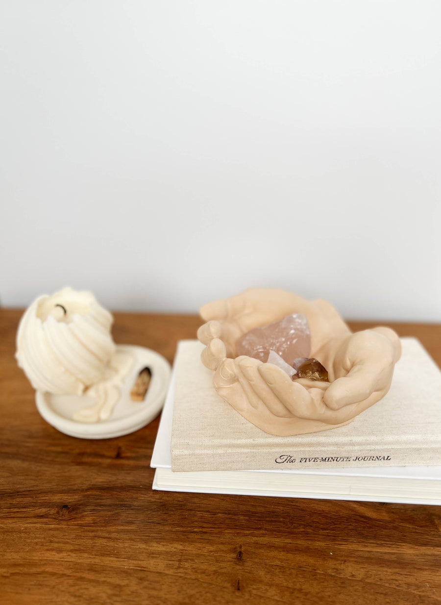 Smells Like Home Store - Concrete hands bowl: Grey
