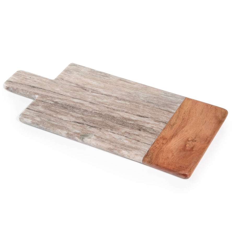 Rectangular Marble & Acacia Wood Charcuterie Board