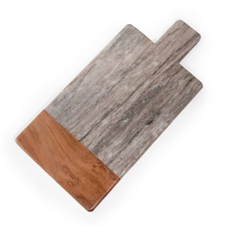 Rectangular Marble & Acacia Wood Charcuterie Board