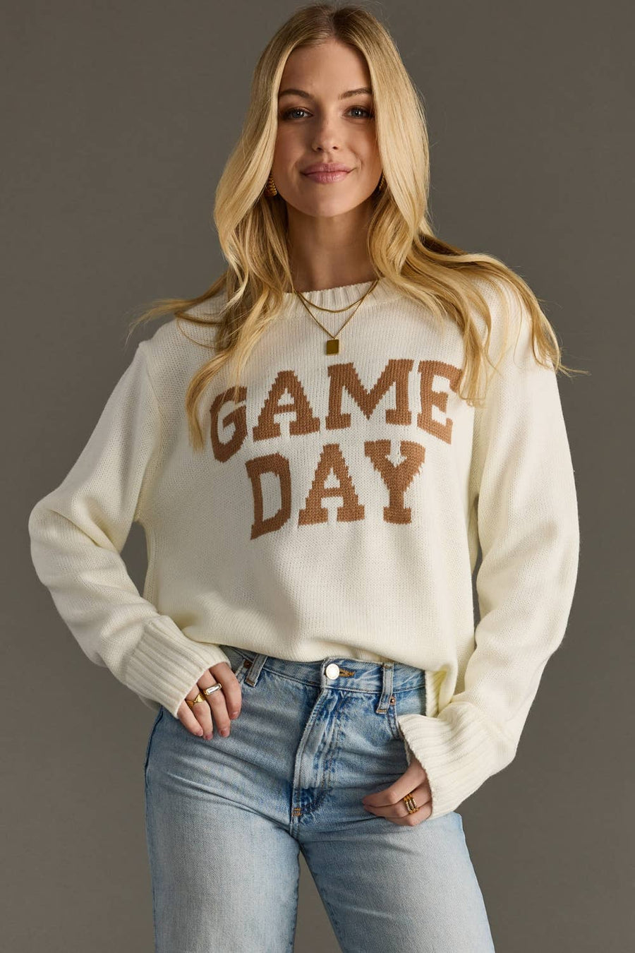 Ivory Game Day Sweater