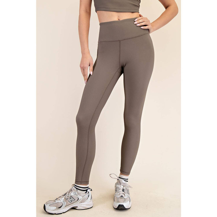 NYLON RIB YOGA LEGGINGS: Nomad