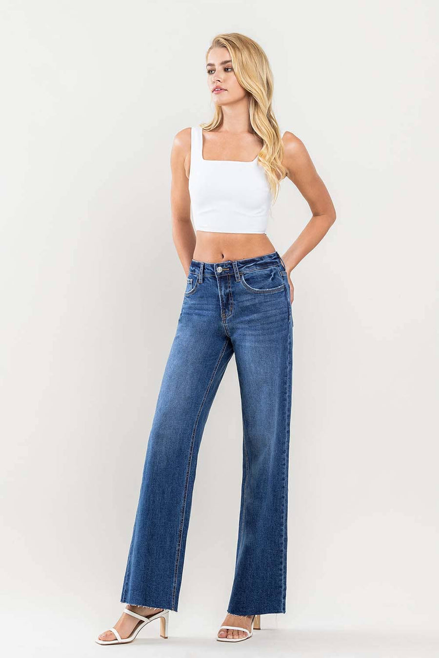 Lovervet - HIGH RISE - RAW HEM WIDE JEANS