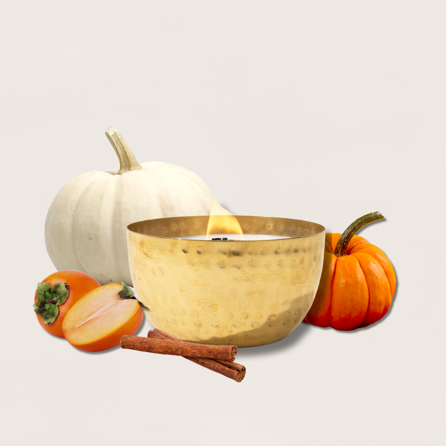 Vanilla & Cashmere Solid Brass 14oz Pure Soy Candle