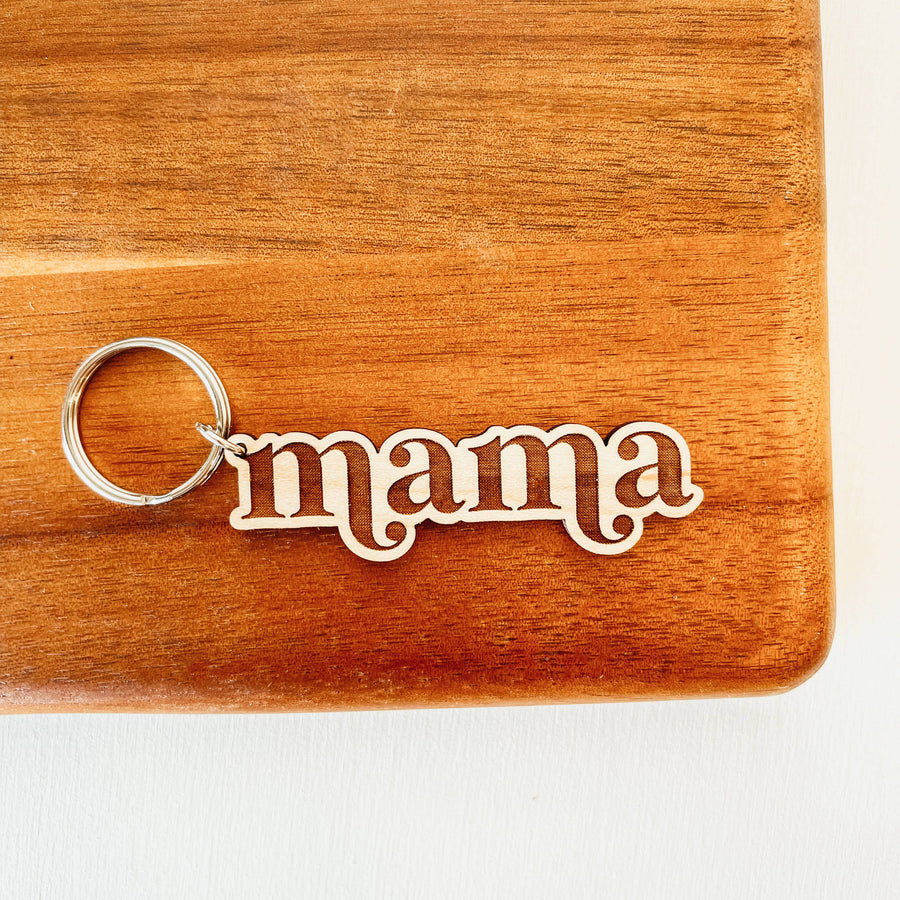 Mama Wooden Wooden Keychain