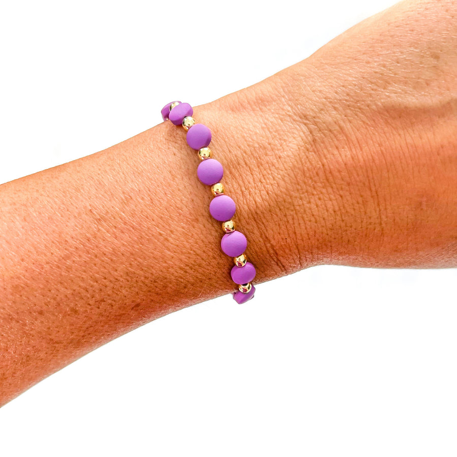 Savvy Bling - Purple Gold Filled Bracelets: Matte Flat Purple