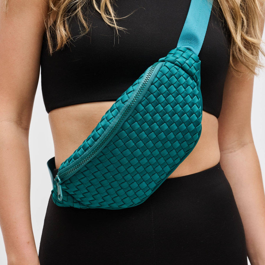 Sol and Selene - Aim High  Woven Neoprene Belt Bag: Cream