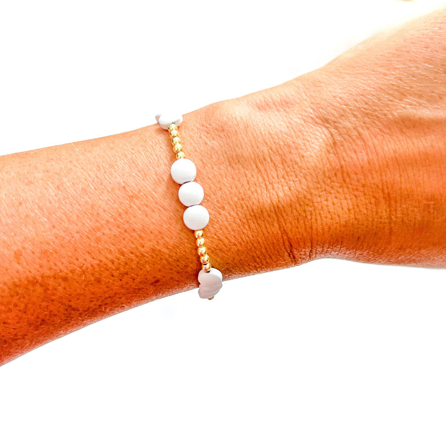 Savvy Bling - White Gold Filled Bracelets: Matte Flat White