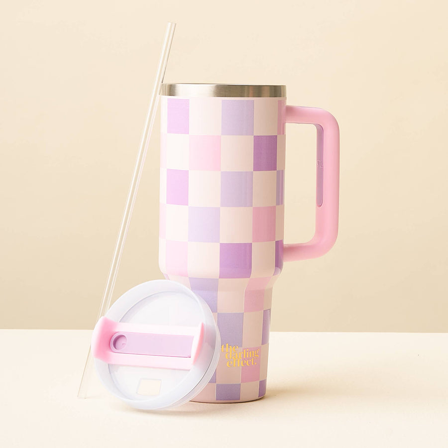 The Darling Effect - 40 oz Take Me Everywhere Tumbler-Check Purple
