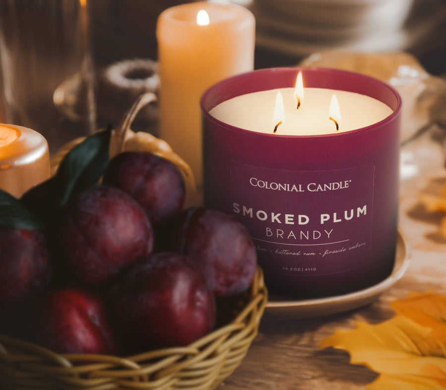 Smoked Plum Brandy Scented Jar Candle, Soy Blend Wax, 14.5oz