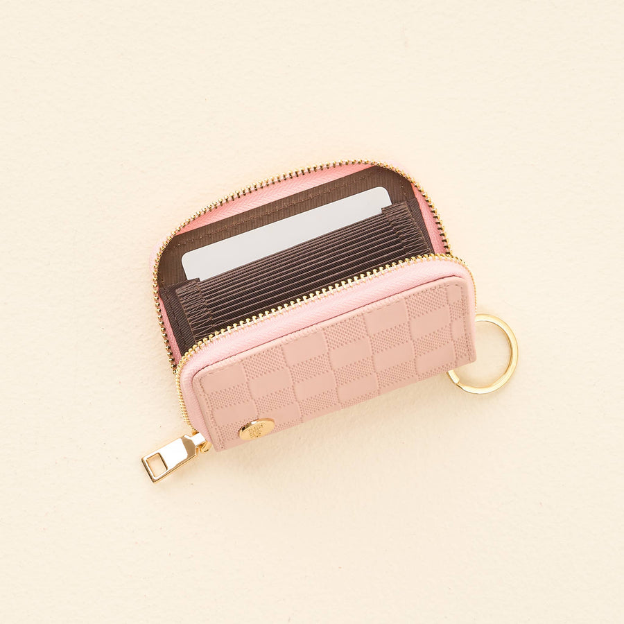 The Darling Effect - Zip Around Wallet-Blush Check