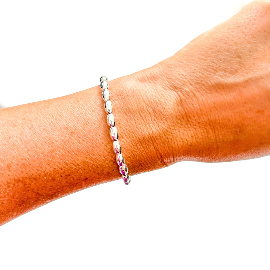 Savvy Bling - White Gold Filled Bracelets: Matte Flat White