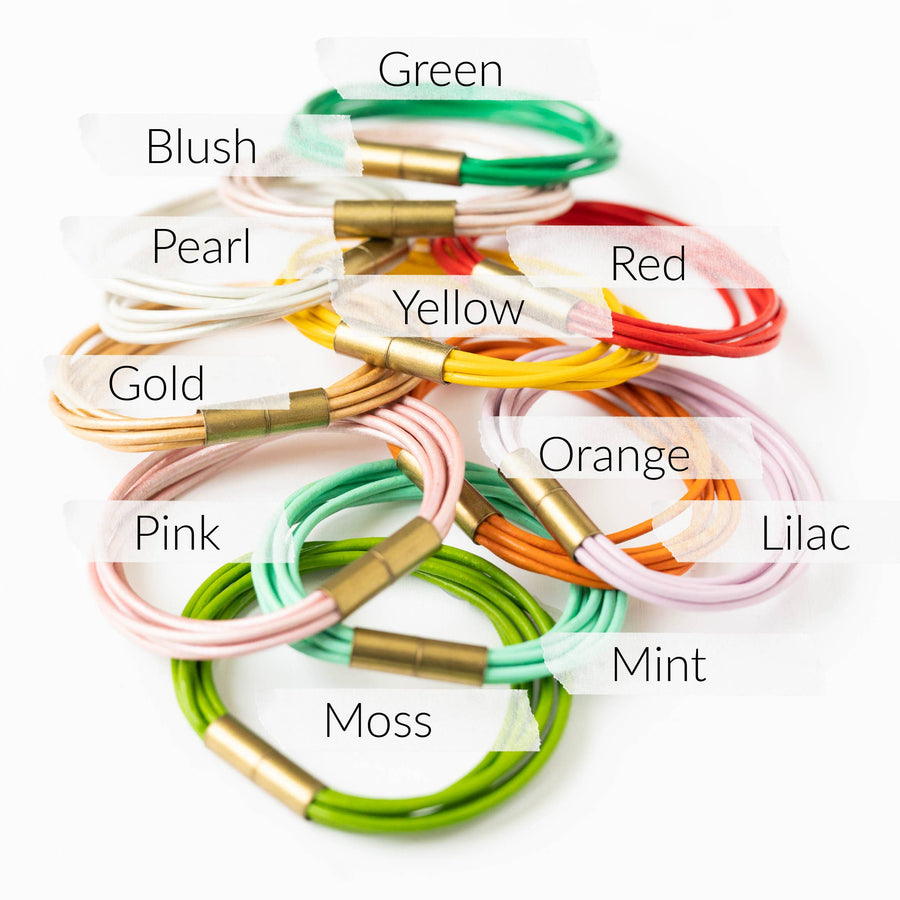 Nest Pretty Things - Magnetic Multi Cord Leather Bracelet: 7" / Lilac