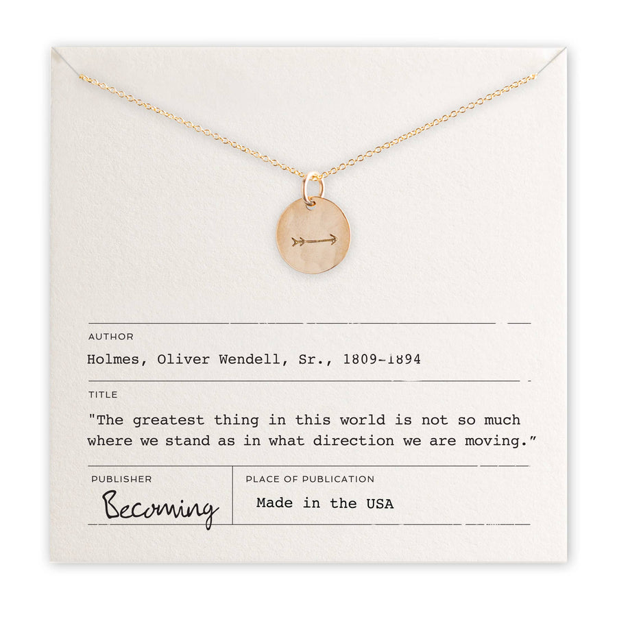 Becoming Jewelry - Arrow Necklace: Gold Fill