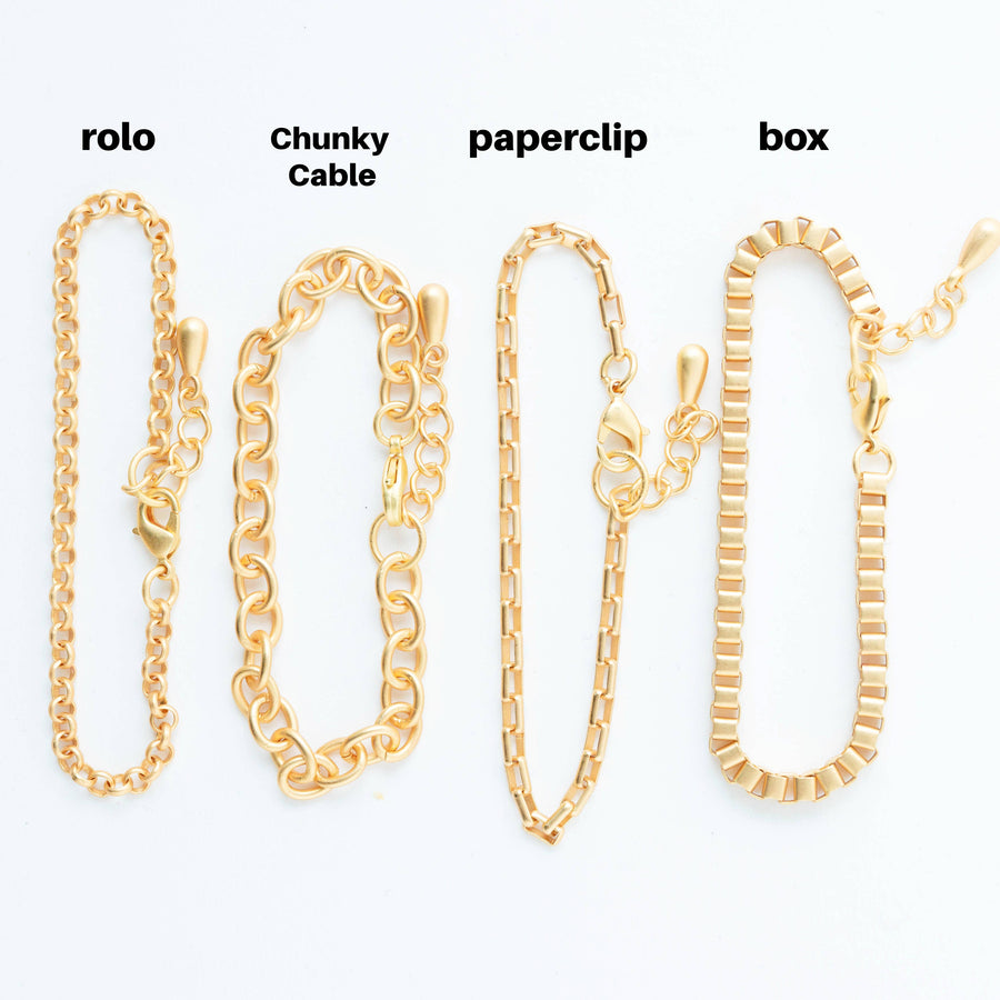 Nest Pretty Things - Matte Gold Chain Bracelets: 7" / rolo