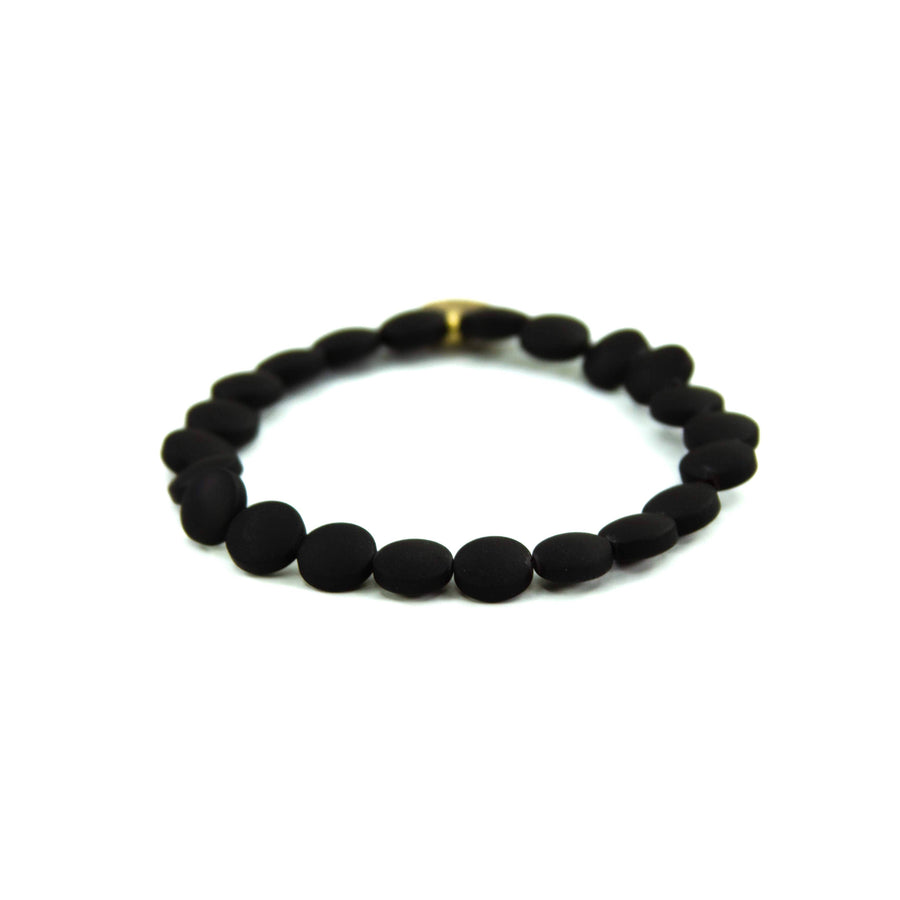 Savvy Bling - Black & Gold Filled Bracelets: Metallic Black & Gold Textured