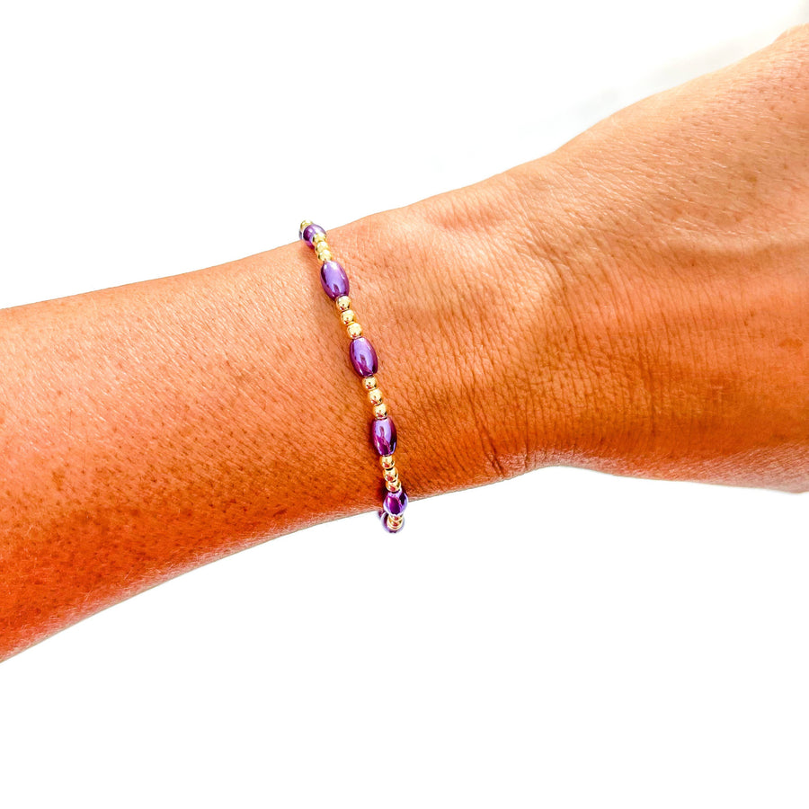 Savvy Bling - Purple Gold Filled Bracelets: Matte Flat Purple