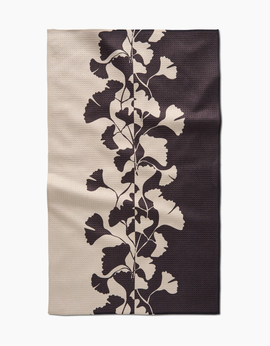 Geometry - Midnight Ginkgo Tea Towel