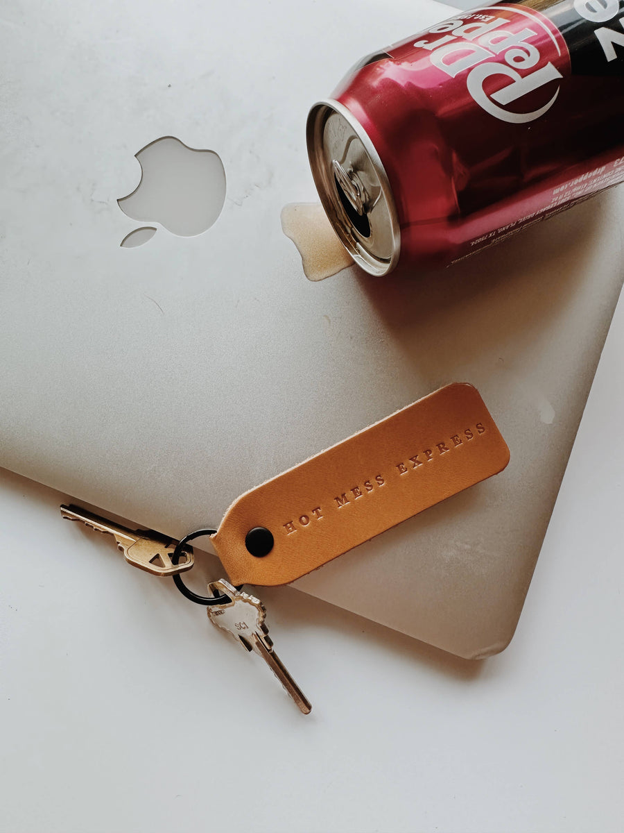 Twin Sparrow - “Hot Mess Express” Keychain: Camel / Gold / Flat