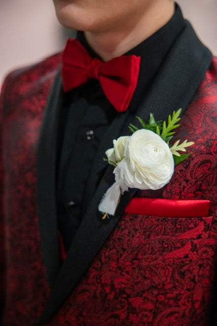 Prom Boutonniere:   White Mix