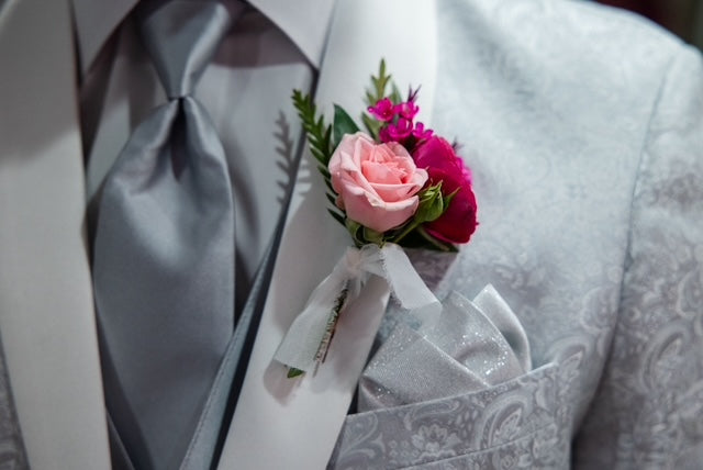 Prom Boutonniere:   Pink Mix