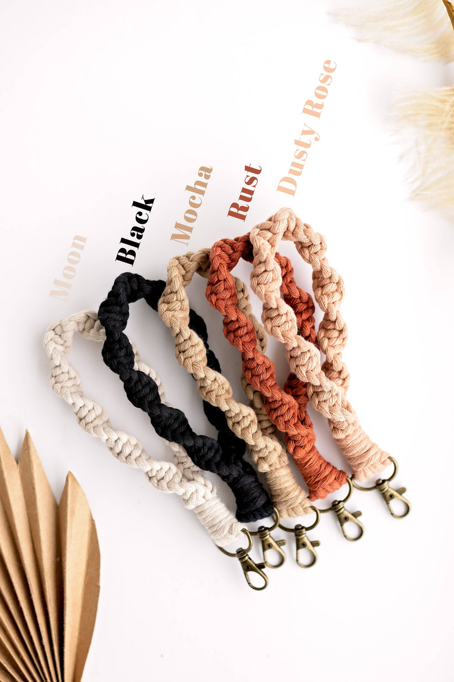 Knots & Fringe - Macrame Wristlet | Boho Keychain | Wristlet Keychain: Black