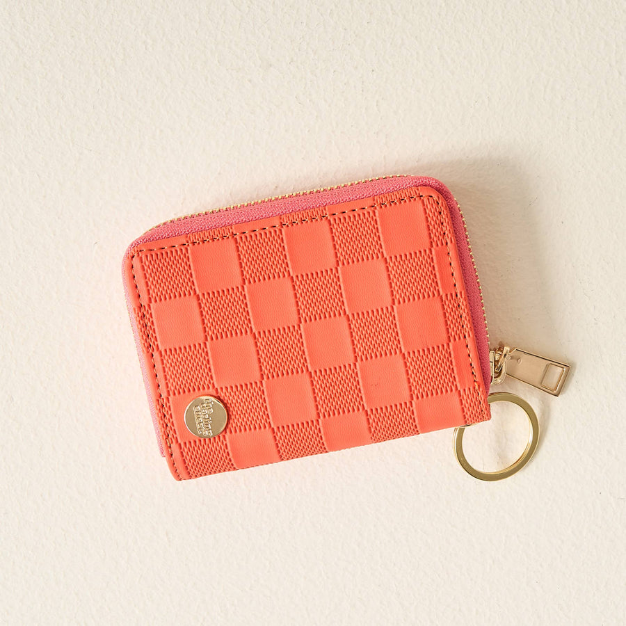 The Darling Effect- Orange Check Zip Around Wallet-
