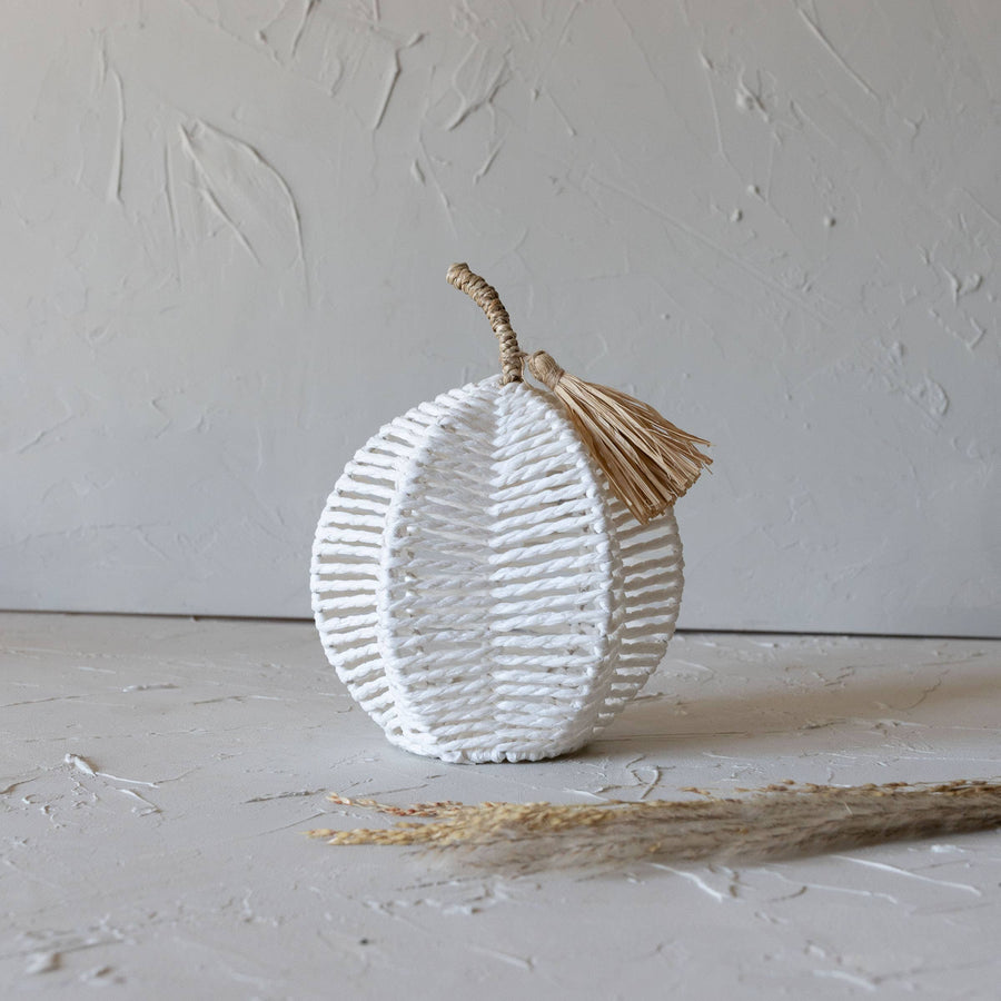 Natural Grass Pumpkin, White