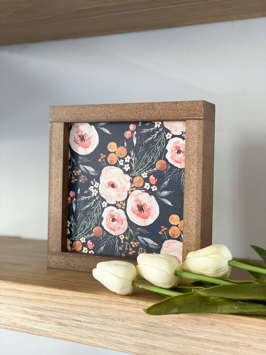 Floral Mini's: Navy / 7x7"