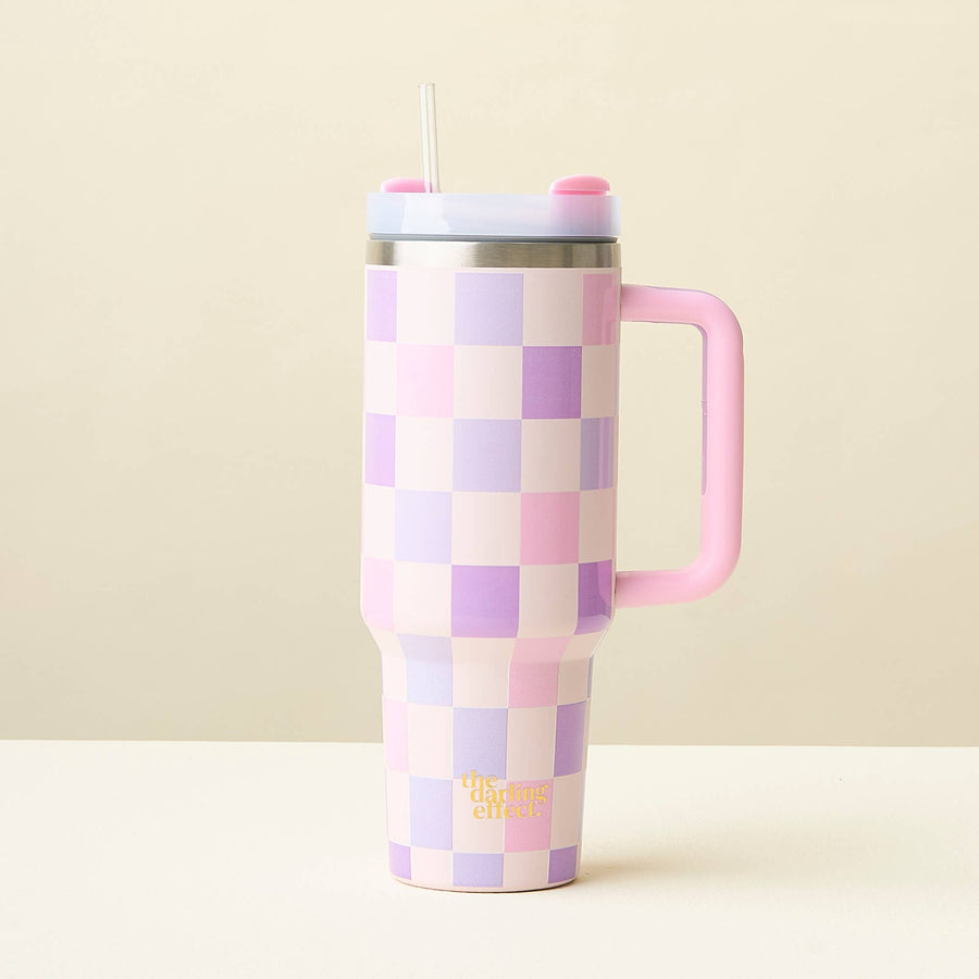 The Darling Effect - 40 oz Take Me Everywhere Tumbler-Check Purple